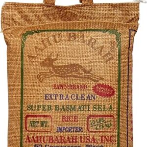 Aahu Barah Basmati Sela Rice - Extra-Long Grain for Superior Culinary Delights 10lb Pack