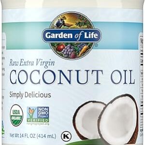 Garden of Life Organic Extra Virgin Coconut Oil - Unrefined Cold Pressed Plant Based Oil for Hair, Skin & Cooking, 14 Fl Oz