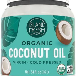 Island Fresh Organic Coconut Oil (54 oz) - Organic Virgin Coconut Oil Great for Baking, Versatile Cooking Oil, DIY Hair Oil & Skin Oil,...