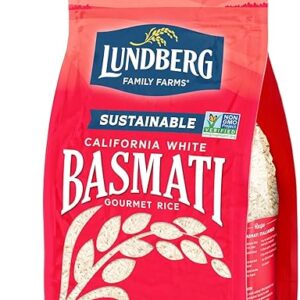 Lundberg Basmati Rice, Long Grain White Rice - Non-Sticky, Fluffy, Nutty, Aromatic Rice, Vegan Food, Healthy Meals, Gluten-Free Rice Grown in...