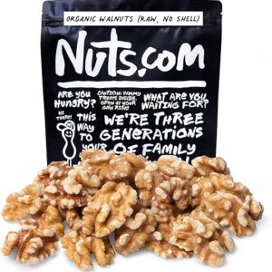 Nuts.com – Organic Walnuts (Raw, No Shell) – Healthy Snack for Adults & Kids, Nutty & Slightly Sweet Flavor, Good Source of Protein & Fiber –...