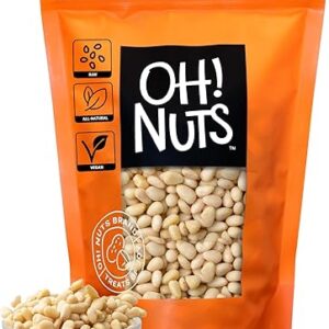 Oh! Nuts Pine Nuts (Pignolias) - Raw - 100% Natural Pine Nuts - 1 lb Bulk Bag - Premium Pignoli Packed with Protein
