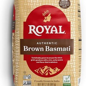 Royal Brown Basmati Rice - Authentic Long Grain Basmati Rice - 2 lb Bag