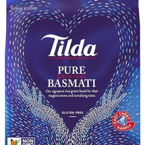 Tilda Pure Basmati Rice, Premium Aromatic and Authentic Rice, Large Resealable Bag, 10-Pound Bag,White